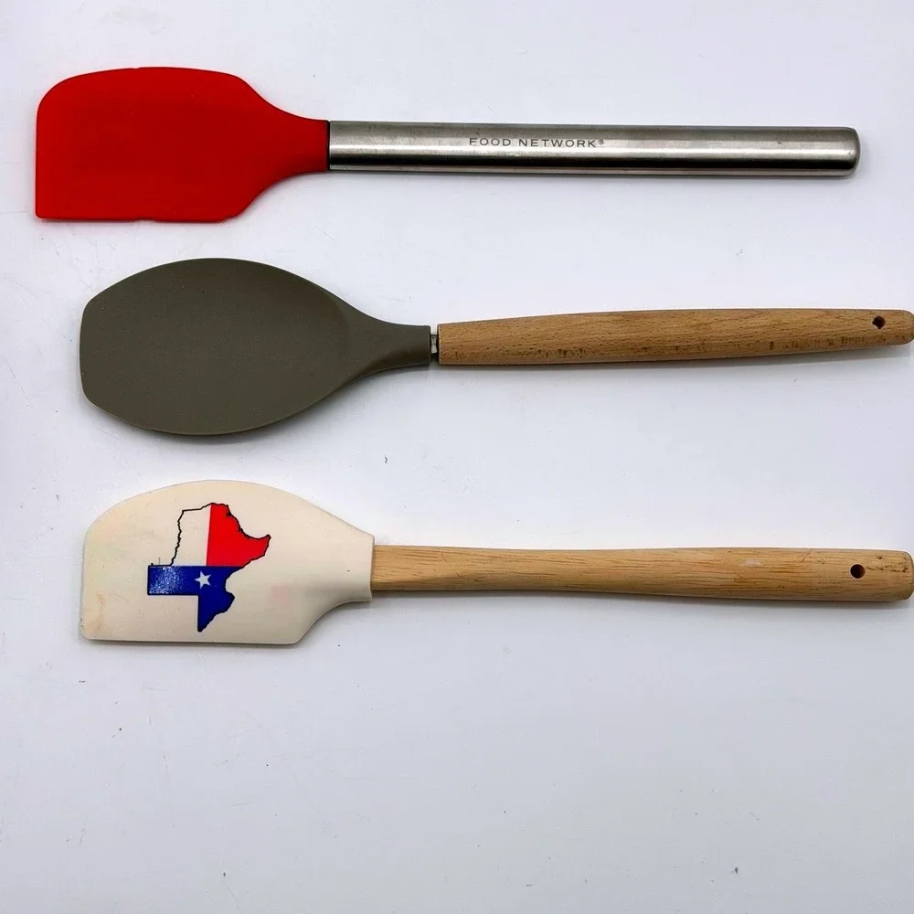 Spatula Set 3 Texas Food Network Red Grey Silicone‎